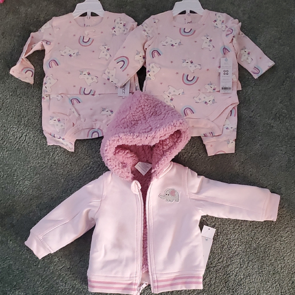 Robeez Pink Baby Set with Unicorns
